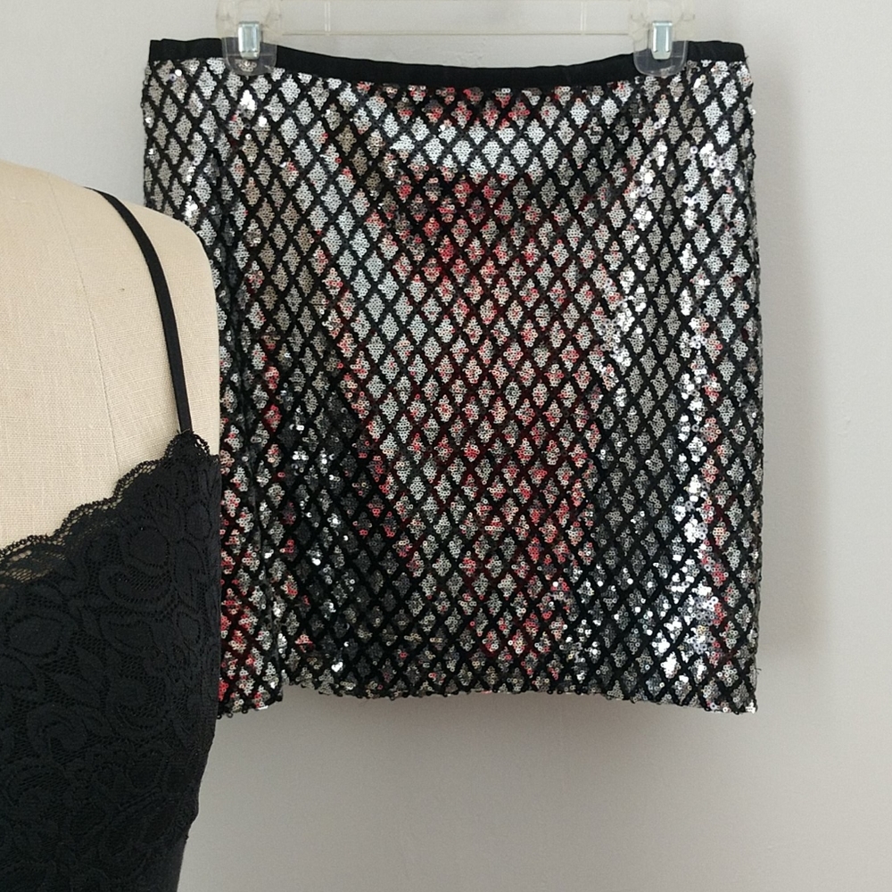 #2 Diamond Sequined Pencil Skirt KENAR NWOT